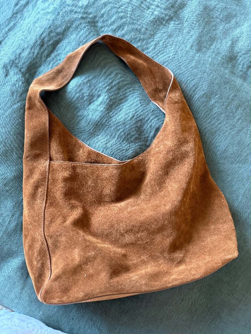 Quince Italian Suede Hobo Bag Cognac Brown Shoulder Bag